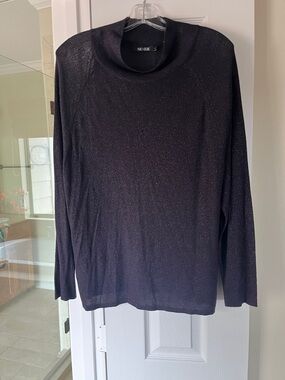 NIC+ZOE Black Sparkle Cowl Neck Sweater